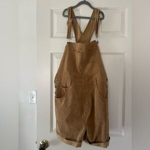 Wishlist Brown corduroy overall shorts